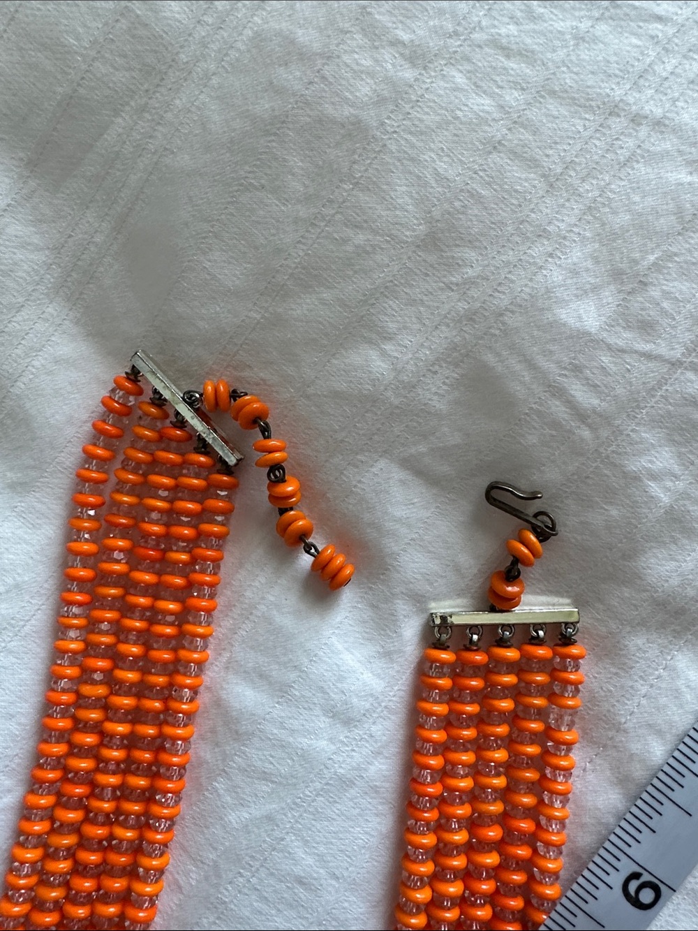Laguna Five-Strand Orange Beaded Statement Necklace - Picture 5 of 5